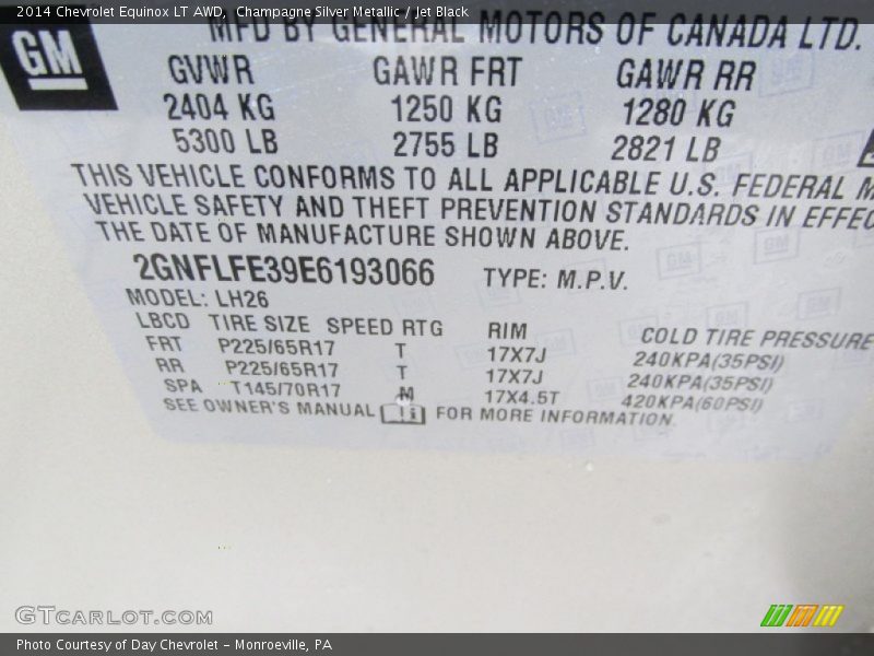 Champagne Silver Metallic / Jet Black 2014 Chevrolet Equinox LT AWD