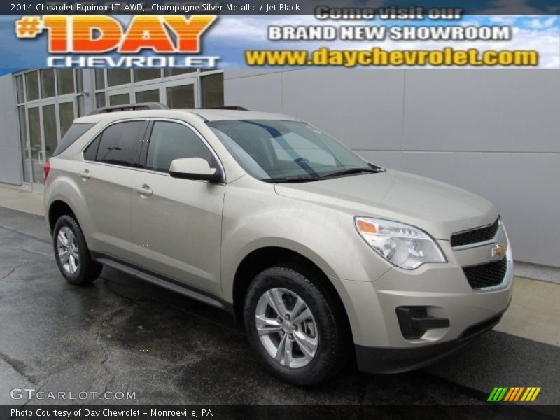 Champagne Silver Metallic / Jet Black 2014 Chevrolet Equinox LT AWD
