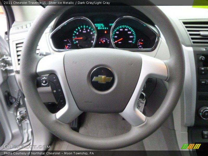 Silver Ice Metallic / Dark Gray/Light Gray 2011 Chevrolet Traverse LS