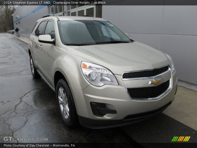 Champagne Silver Metallic / Jet Black 2014 Chevrolet Equinox LT AWD