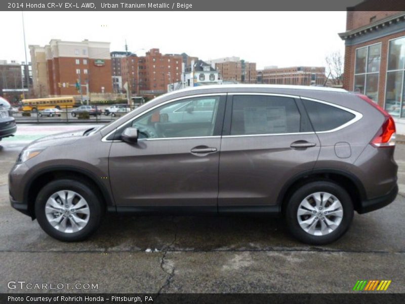 Urban Titanium Metallic / Beige 2014 Honda CR-V EX-L AWD