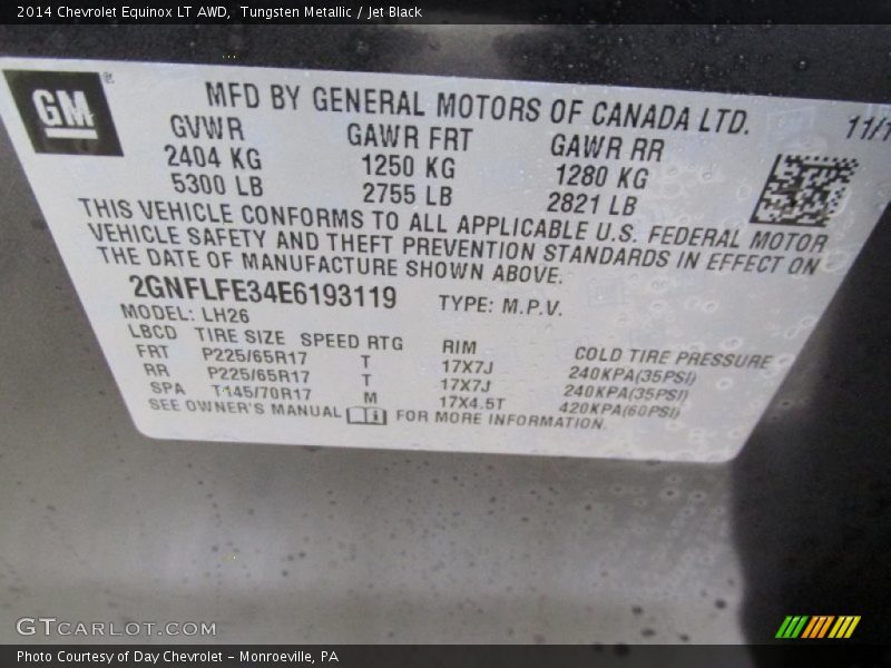 Tungsten Metallic / Jet Black 2014 Chevrolet Equinox LT AWD
