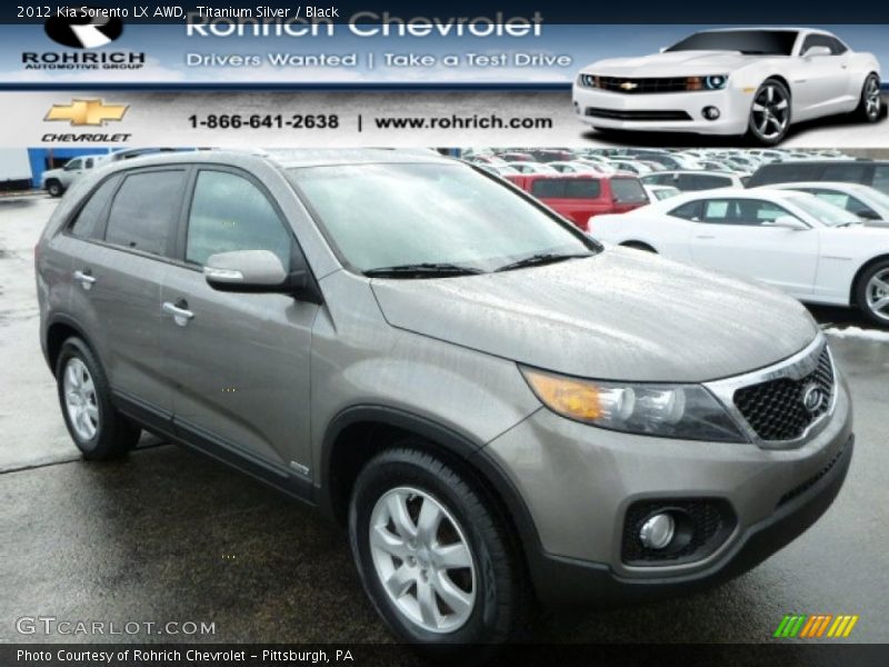 Titanium Silver / Black 2012 Kia Sorento LX AWD