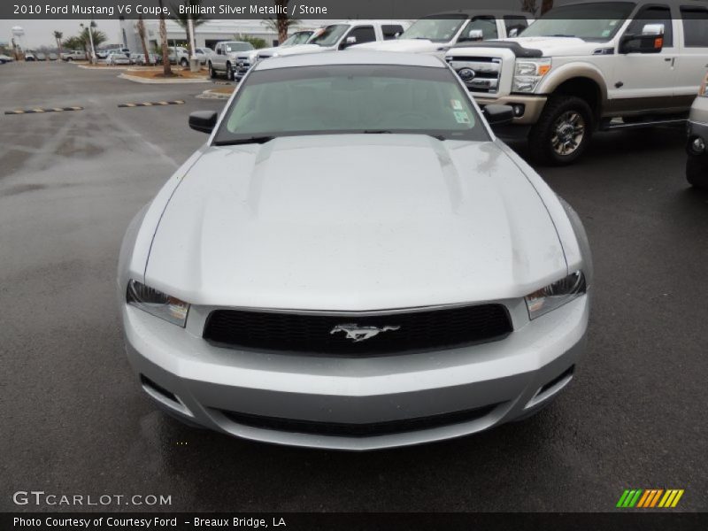 Brilliant Silver Metallic / Stone 2010 Ford Mustang V6 Coupe