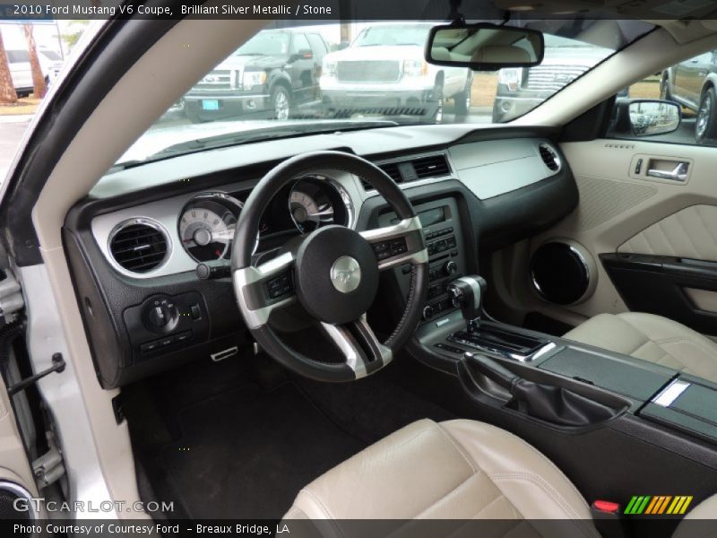 Brilliant Silver Metallic / Stone 2010 Ford Mustang V6 Coupe