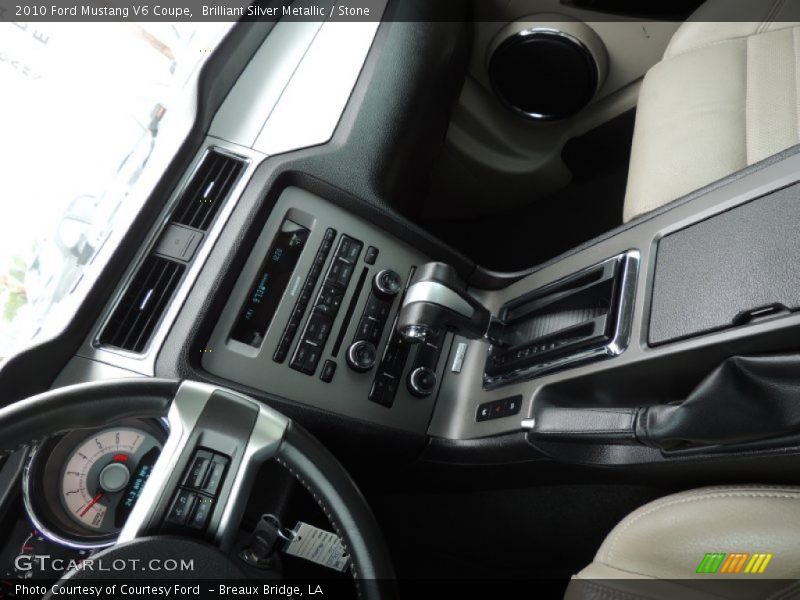 Brilliant Silver Metallic / Stone 2010 Ford Mustang V6 Coupe
