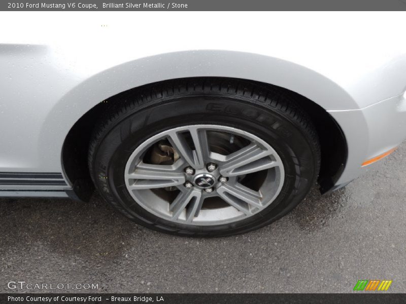 Brilliant Silver Metallic / Stone 2010 Ford Mustang V6 Coupe