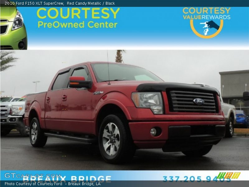 Red Candy Metallic / Black 2010 Ford F150 XLT SuperCrew