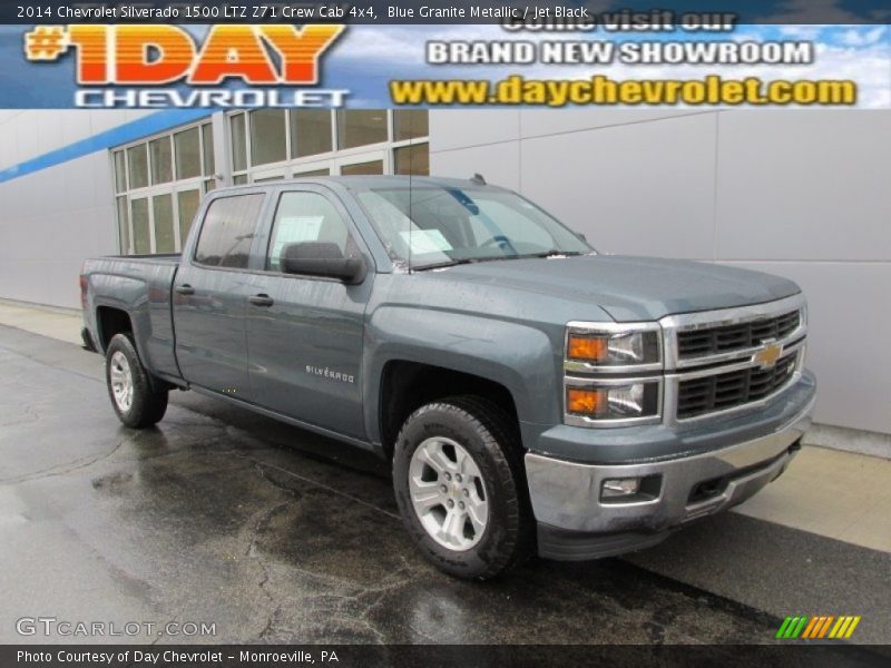 Blue Granite Metallic / Jet Black 2014 Chevrolet Silverado 1500 LTZ Z71 Crew Cab 4x4