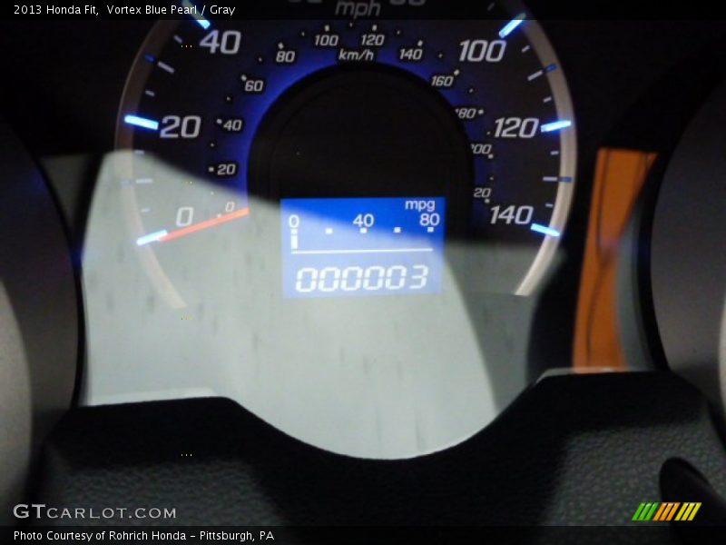 Vortex Blue Pearl / Gray 2013 Honda Fit