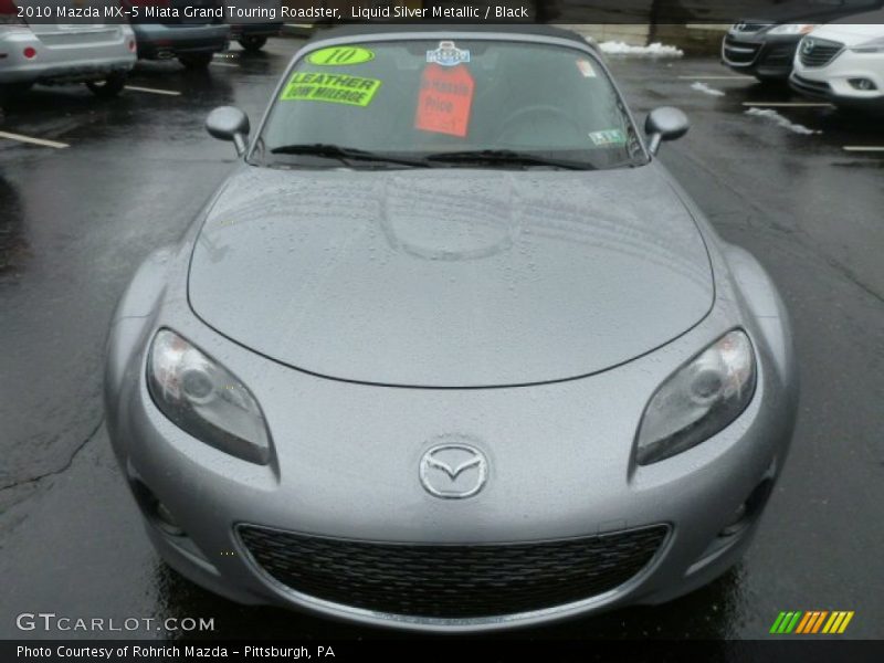 Liquid Silver Metallic / Black 2010 Mazda MX-5 Miata Grand Touring Roadster