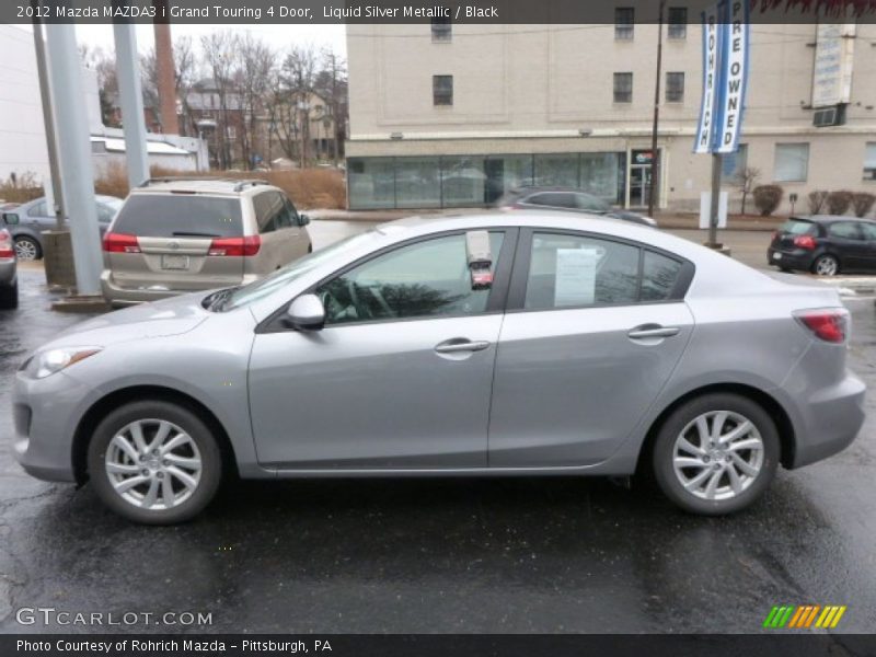 Liquid Silver Metallic / Black 2012 Mazda MAZDA3 i Grand Touring 4 Door