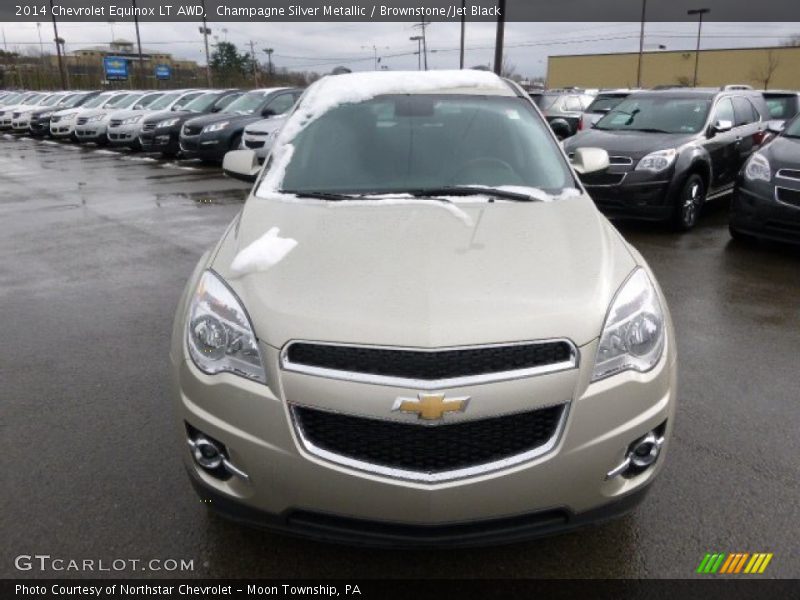 Champagne Silver Metallic / Brownstone/Jet Black 2014 Chevrolet Equinox LT AWD