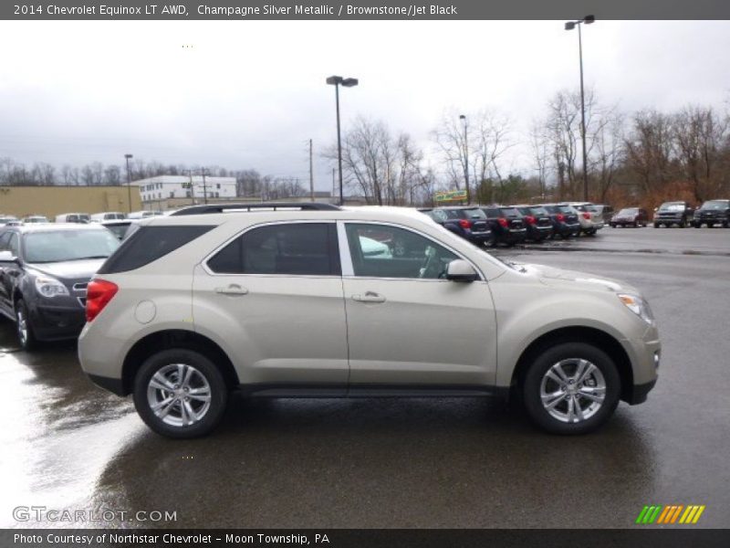 Champagne Silver Metallic / Brownstone/Jet Black 2014 Chevrolet Equinox LT AWD