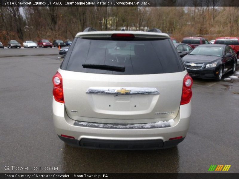 Champagne Silver Metallic / Brownstone/Jet Black 2014 Chevrolet Equinox LT AWD