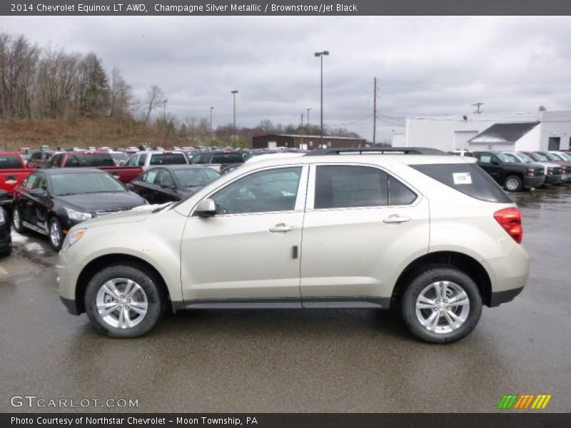 Champagne Silver Metallic / Brownstone/Jet Black 2014 Chevrolet Equinox LT AWD