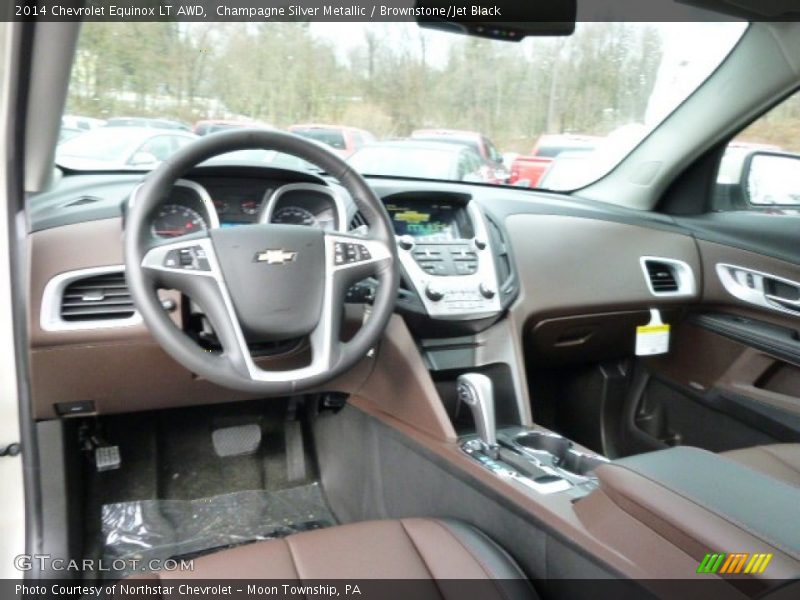 Champagne Silver Metallic / Brownstone/Jet Black 2014 Chevrolet Equinox LT AWD