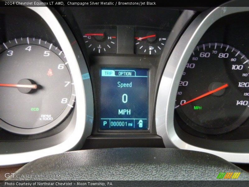 Champagne Silver Metallic / Brownstone/Jet Black 2014 Chevrolet Equinox LT AWD
