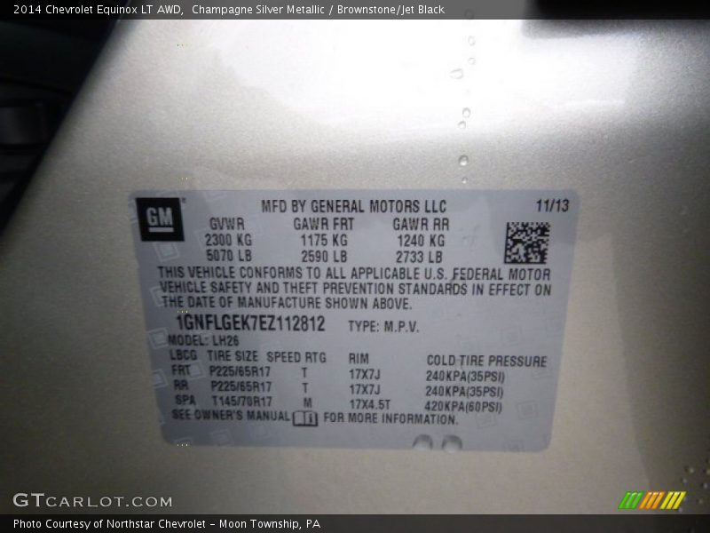 Champagne Silver Metallic / Brownstone/Jet Black 2014 Chevrolet Equinox LT AWD