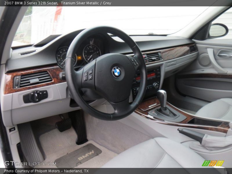 Titanium Silver Metallic / Grey 2007 BMW 3 Series 328i Sedan