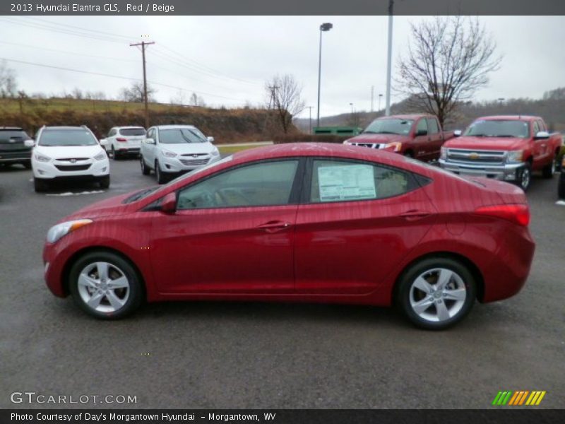 Red / Beige 2013 Hyundai Elantra GLS