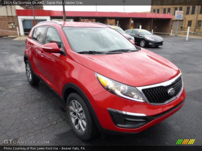 Signal Red / Alpine Gray 2014 Kia Sportage EX AWD