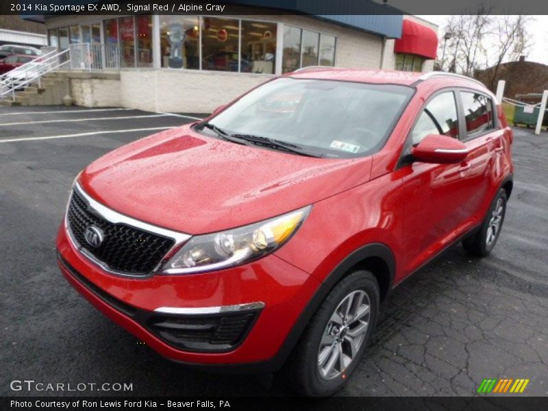 Signal Red / Alpine Gray 2014 Kia Sportage EX AWD