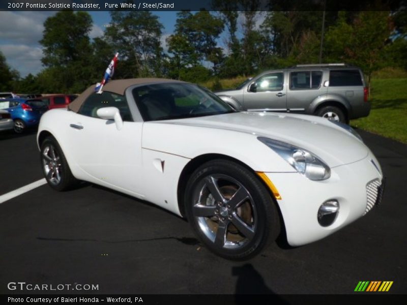 Pure White / Steel/Sand 2007 Pontiac Solstice Roadster