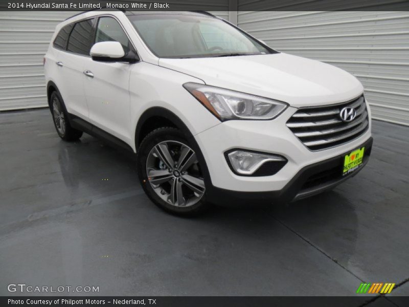 Monaco White / Black 2014 Hyundai Santa Fe Limited