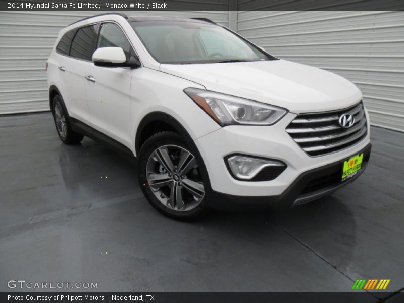 Monaco White / Black 2014 Hyundai Santa Fe Limited