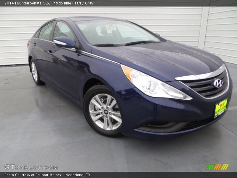 Indigo Blue Pearl / Gray 2014 Hyundai Sonata GLS