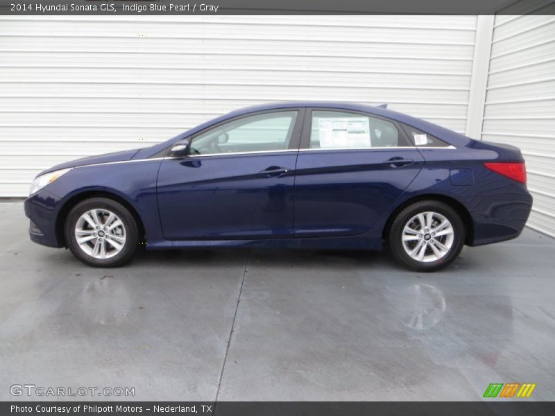 Indigo Blue Pearl / Gray 2014 Hyundai Sonata GLS