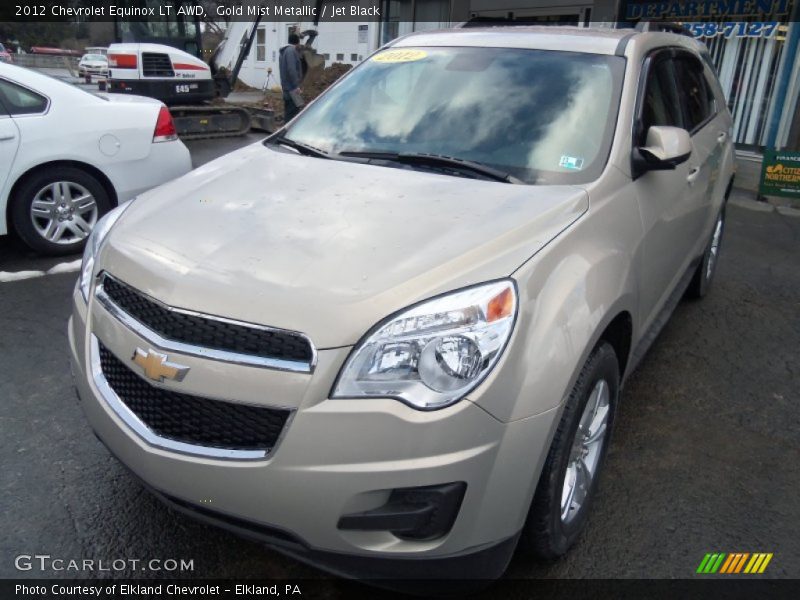 Gold Mist Metallic / Jet Black 2012 Chevrolet Equinox LT AWD
