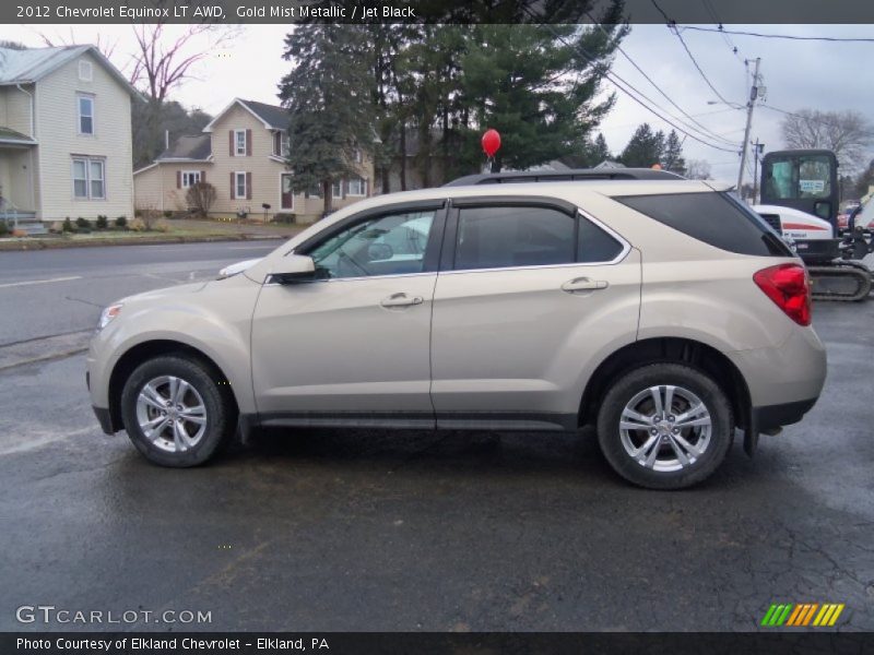 Gold Mist Metallic / Jet Black 2012 Chevrolet Equinox LT AWD