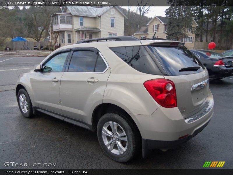 Gold Mist Metallic / Jet Black 2012 Chevrolet Equinox LT AWD