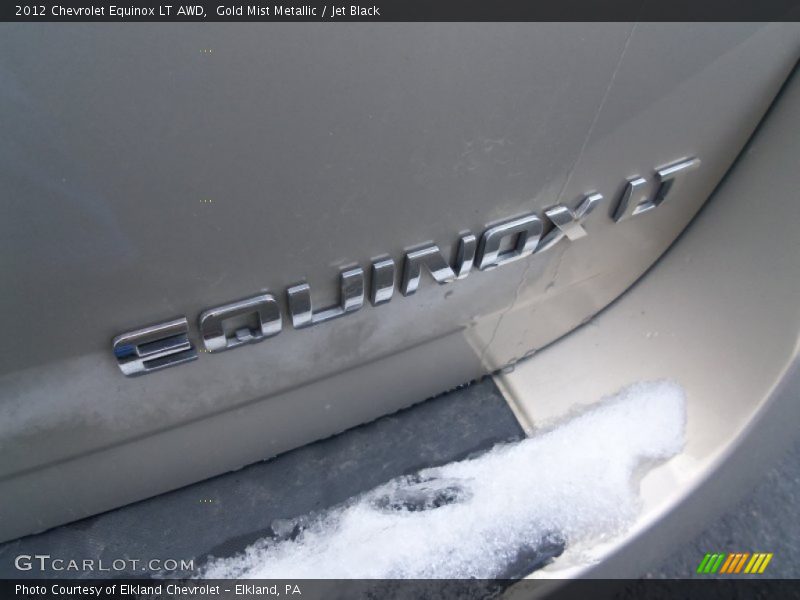 Gold Mist Metallic / Jet Black 2012 Chevrolet Equinox LT AWD