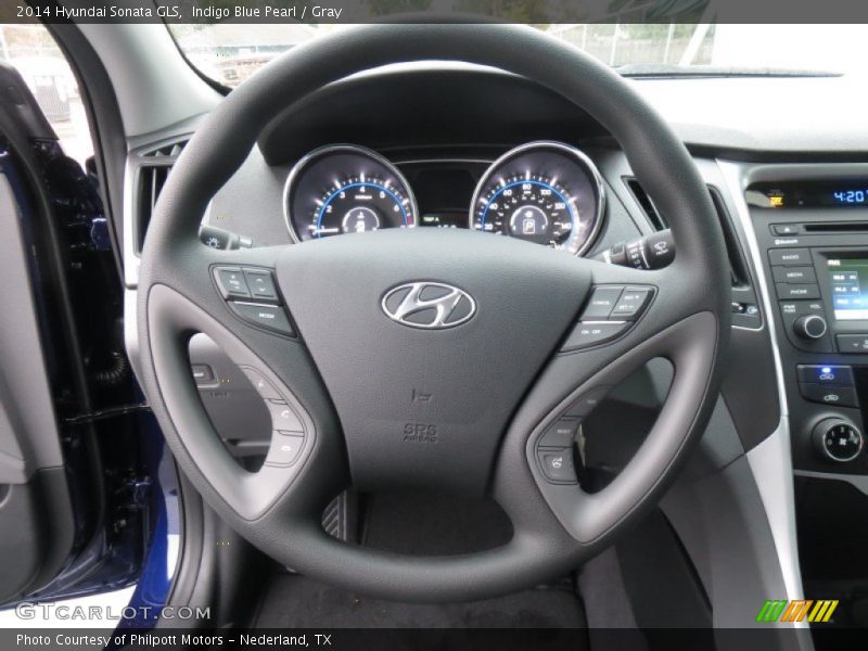 Indigo Blue Pearl / Gray 2014 Hyundai Sonata GLS