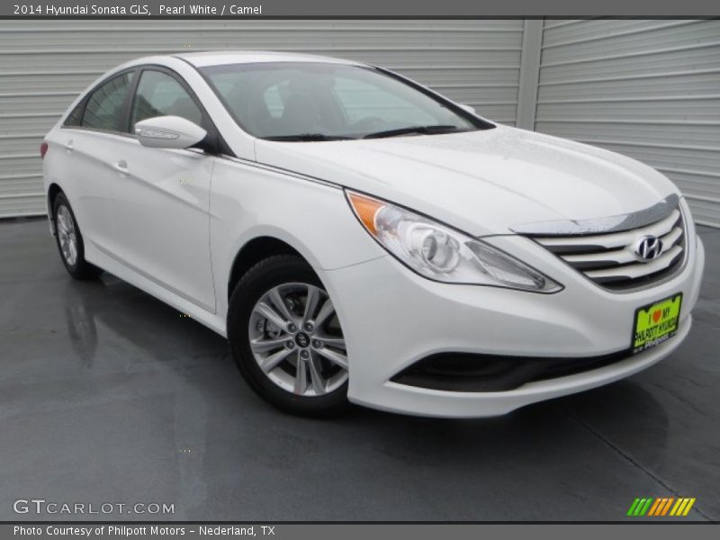Pearl White / Camel 2014 Hyundai Sonata GLS