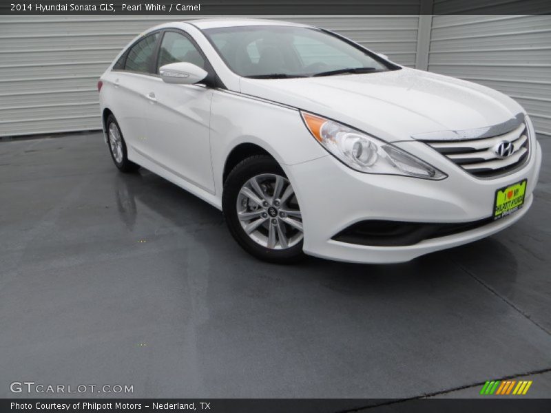 Pearl White / Camel 2014 Hyundai Sonata GLS