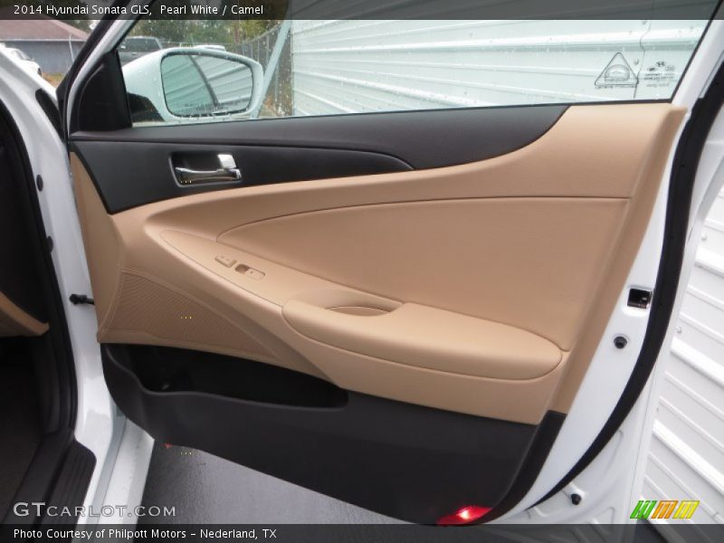 Pearl White / Camel 2014 Hyundai Sonata GLS