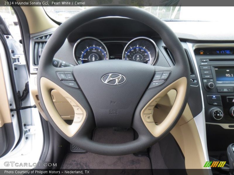 Pearl White / Camel 2014 Hyundai Sonata GLS