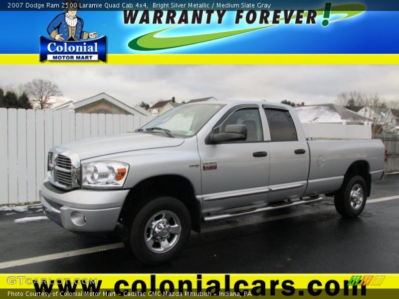 Bright Silver Metallic / Medium Slate Gray 2007 Dodge Ram 2500 Laramie Quad Cab 4x4