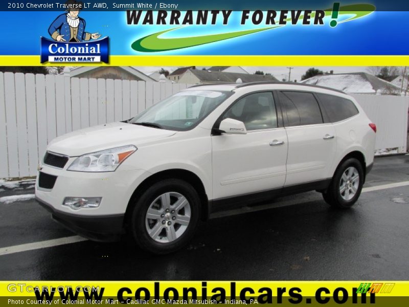 Summit White / Ebony 2010 Chevrolet Traverse LT AWD