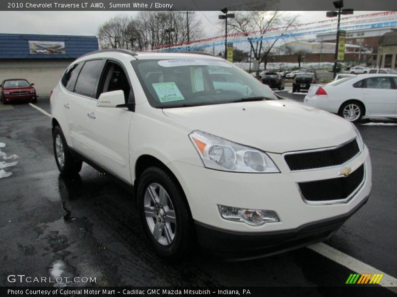 Summit White / Ebony 2010 Chevrolet Traverse LT AWD
