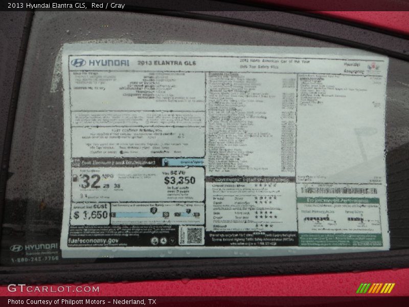 Red / Gray 2013 Hyundai Elantra GLS