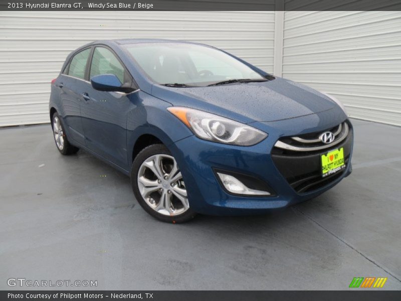 Windy Sea Blue / Beige 2013 Hyundai Elantra GT