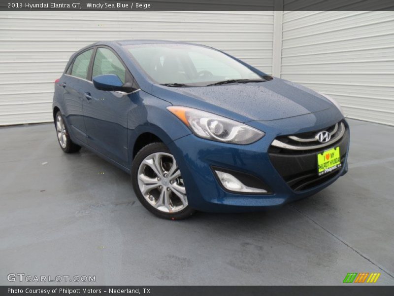 Windy Sea Blue / Beige 2013 Hyundai Elantra GT