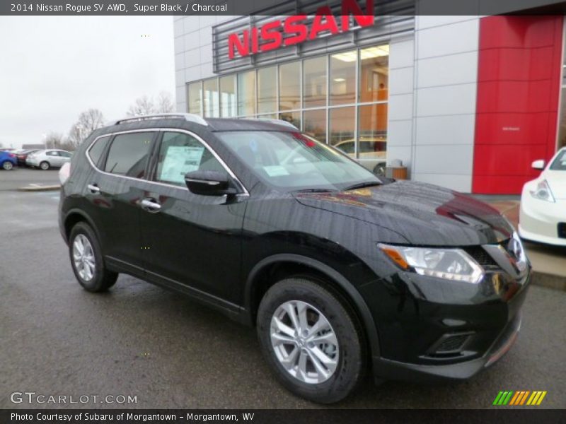 Super Black / Charcoal 2014 Nissan Rogue SV AWD