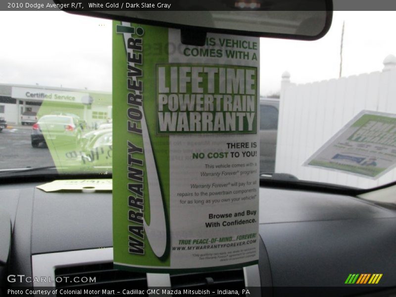 White Gold / Dark Slate Gray 2010 Dodge Avenger R/T