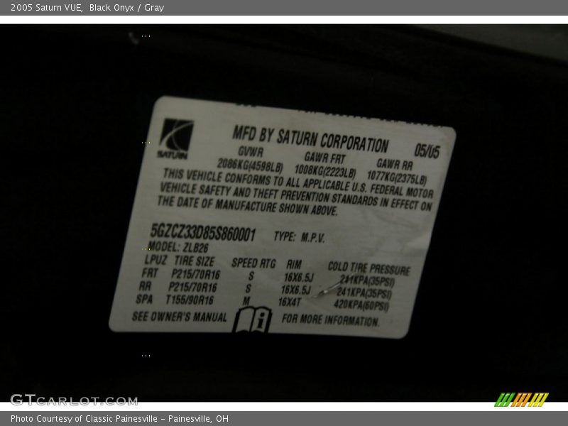 Black Onyx / Gray 2005 Saturn VUE